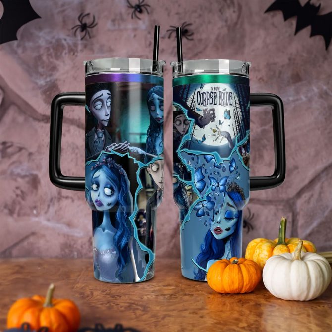 Corpse Bride Movies Custom Stanley Quencher 40Oz Stainless Steel Tumbler With Handle - Image 2