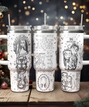 Corpse Bride Movies Custom Stanley Quencher 40Oz Stainless Steel Tumbler With Handle