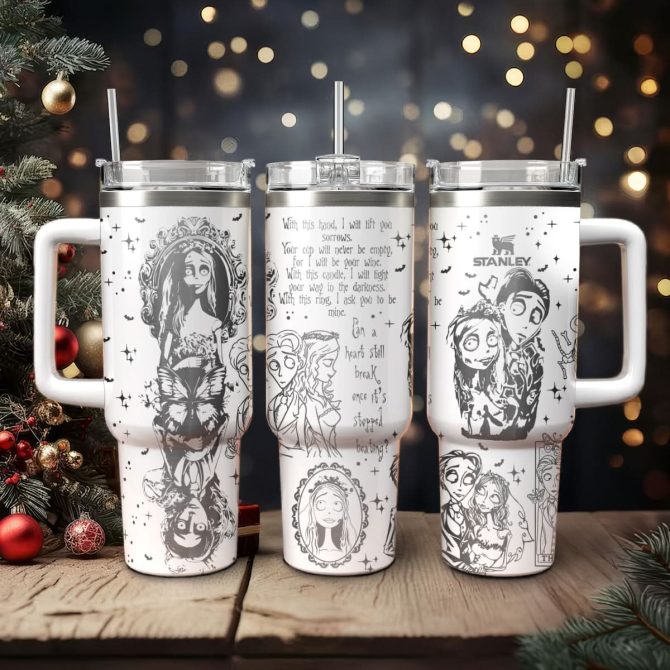 Corpse Bride Movies Custom Stanley Quencher 40Oz Stainless Steel Tumbler With Handle