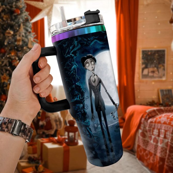 Corpse Bride Movies Custom Stanley Quencher 40Oz Stainless Steel Tumbler With Handle - Image 3
