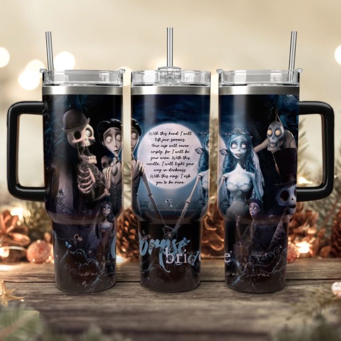 Corpse Bride Movies Custom Stanley Quencher 40Oz Stainless Steel Tumbler With Handle