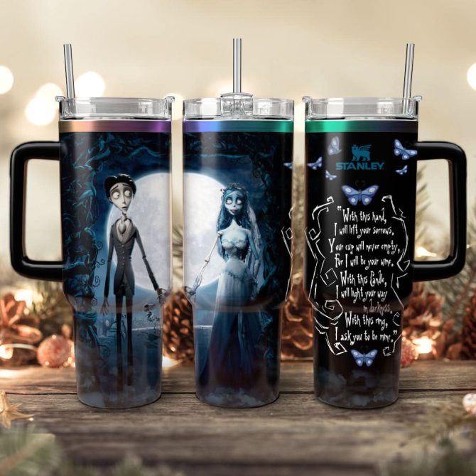 Corpse Bride Movies Custom Stanley Quencher 40Oz Stainless Steel Tumbler With Handle