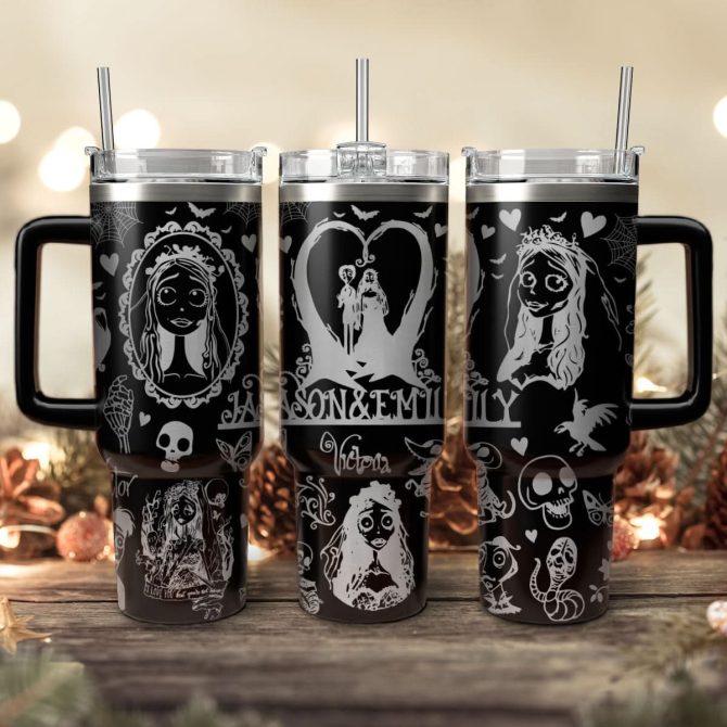 Corpse Bride Movies Custom Stanley Quencher 40Oz Stainless Steel Tumbler With Handle