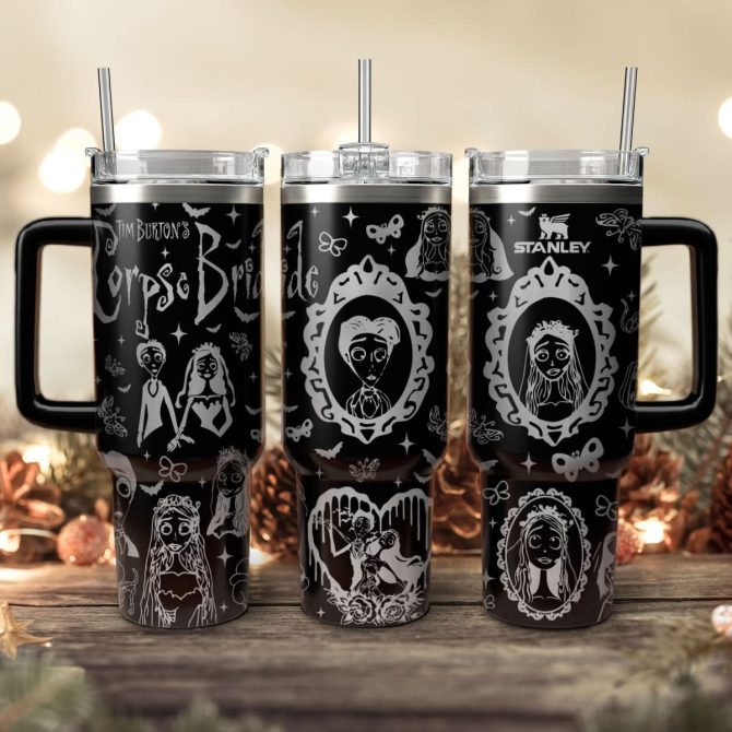 Corpse Bride Movies Custom Stanley Quencher 40Oz Stainless Steel Tumbler With Handle