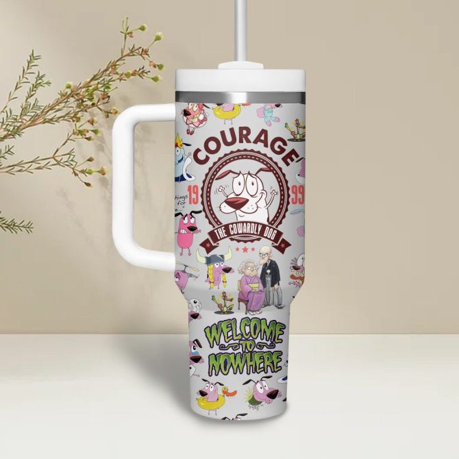 Courage The Cowardly Dog Tv Series Custom Stanley Quencher 40Oz Stainless Steel Tumbler - Image 2
