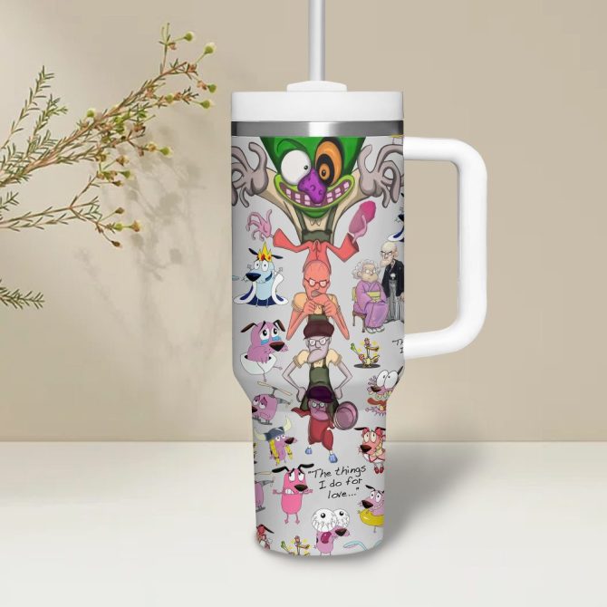Courage The Cowardly Dog Tv Series Custom Stanley Quencher 40Oz Stainless Steel Tumbler - Image 3