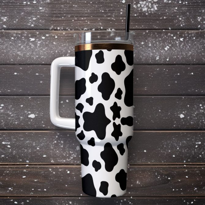 Cow Animal Custom Stanley Quencher 40Oz Stainless Steel Tumbler With Handle - Image 2