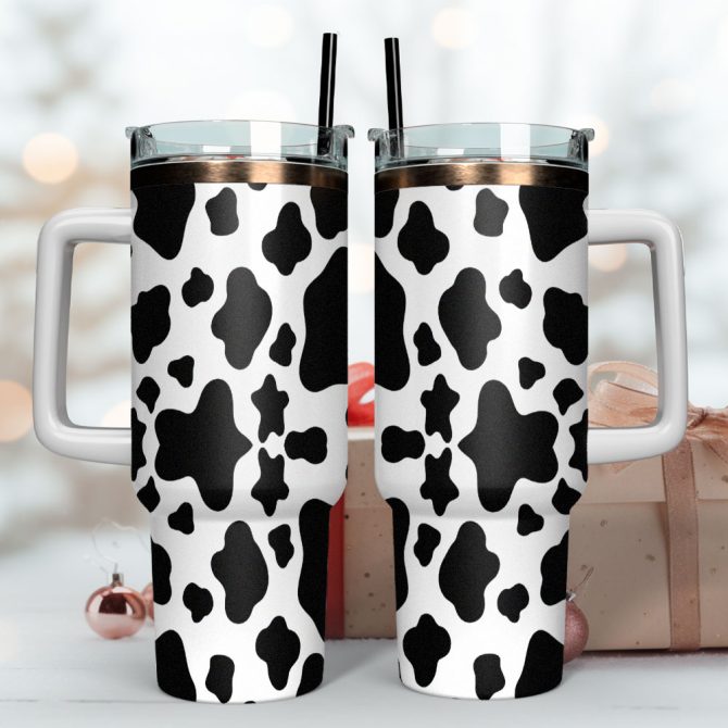 Cow Animal Custom Stanley Quencher 40Oz Stainless Steel Tumbler With Handle - Image 4