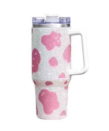 Cow Bling Custom Stanley Quencher 40Oz Stainless Steel Tumbler With Handle