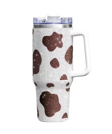 Cow Bling Custom Stanley Quencher 40Oz Stainless Steel Tumbler With Handle