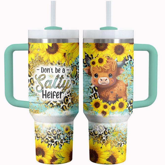 Cow Custom Stanley Quencher 40Oz Stainless Steel Tumbler With Handle - Image 2