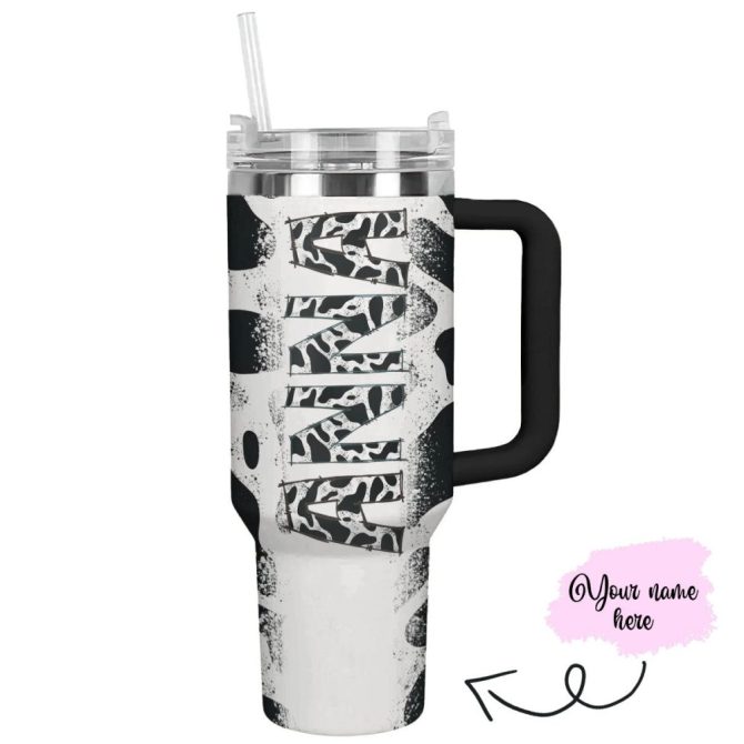 Cow Custom Stanley Quencher 40Oz Stainless Steel Tumbler With Handle - Image 2