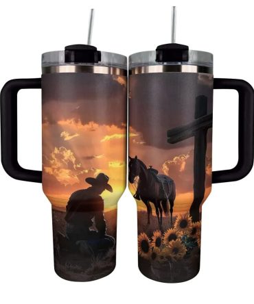 Cow Custom Stanley Quencher 40Oz Stainless Steel Tumbler With Handle