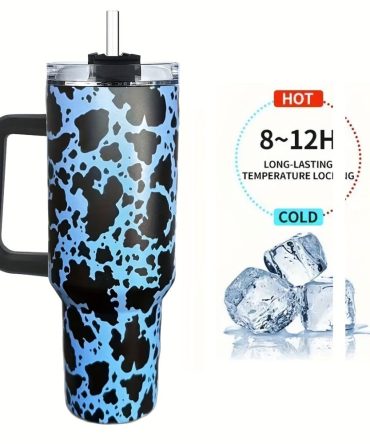 Cow Custom Stanley Quencher 40Oz Stainless Steel Tumbler With Handle