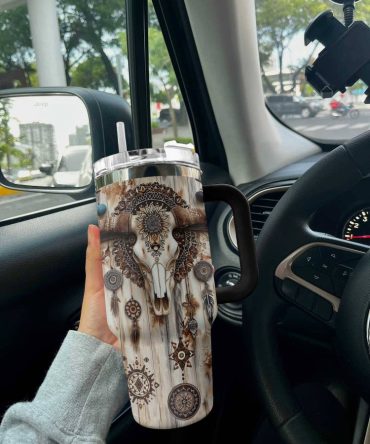 Cow Custom Stanley Quencher 40Oz Stainless Steel Tumbler With Handle