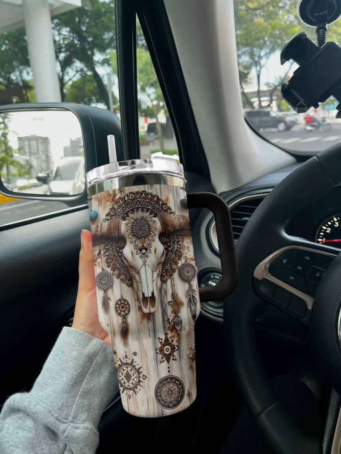 Cow Custom Stanley Quencher 40Oz Stainless Steel Tumbler With Handle
