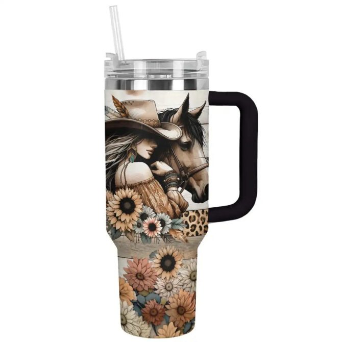 Cow Custom Stanley Quencher 40Oz Stainless Steel Tumbler With Handle - Image 2
