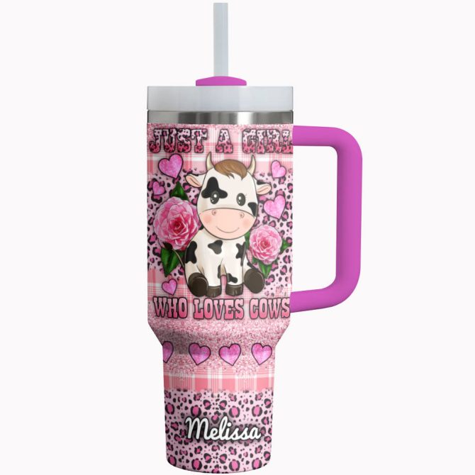 Cow Custom Stanley Quencher 40Oz Stainless Steel Tumbler With Handle - Image 2