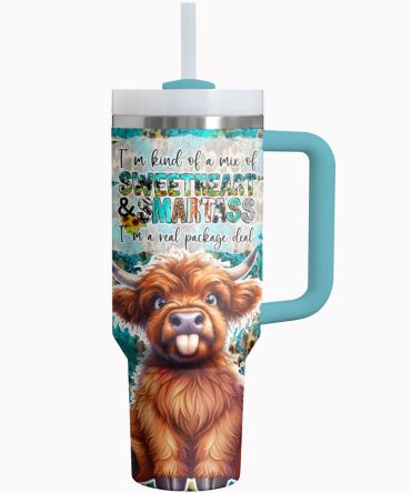 Cow Custom Stanley Quencher 40Oz Stainless Steel Tumbler With Handle