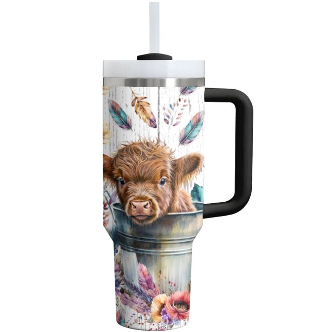 Cow Custom Stanley Quencher 40Oz Stainless Steel Tumbler With Handle - Image 2