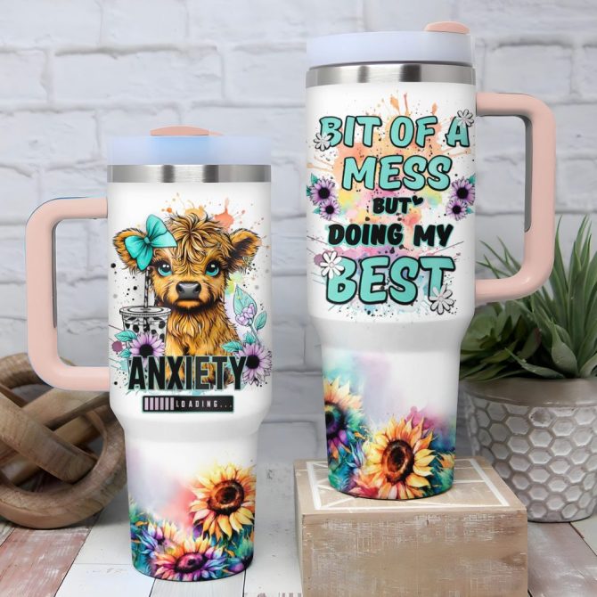 Cow Flower Custom Stanley Quencher 40Oz Stainless Steel Tumbler With Handle - Image 2