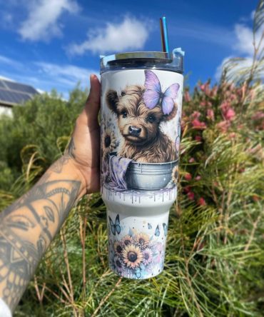 Cow Flower Custom Stanley Quencher 40Oz Stainless Steel Tumbler With Handle
