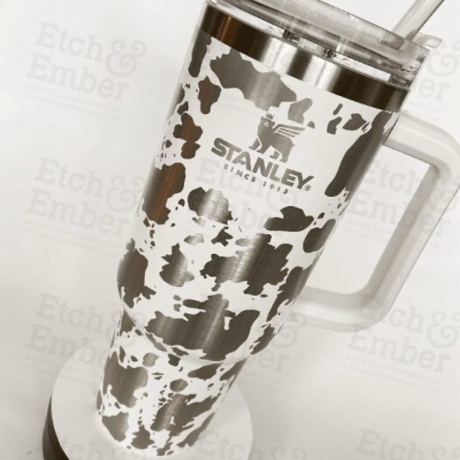 Cow Print Custom Stanley Quencher 40Oz Stainless Steel Tumbler - Image 4