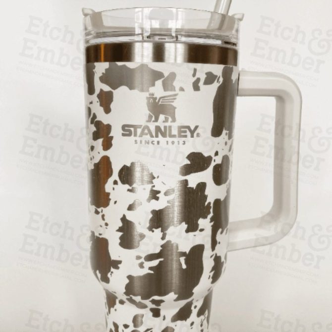 Cow Print Custom Stanley Quencher 40Oz Stainless Steel Tumbler