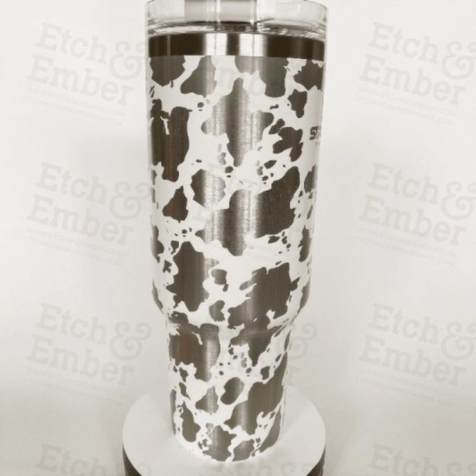 Cow Print Custom Stanley Quencher 40Oz Stainless Steel Tumbler - Image 3