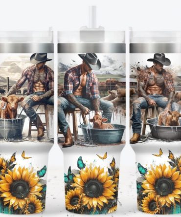 Cowboy Sunflower Custom Stanley Quencher 40Oz Stainless Steel Tumbler With Handle