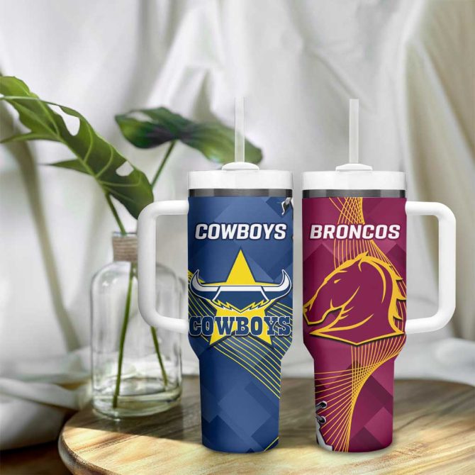 Cowboys And Broncos Rugby Dynamic Style Custom Stanley Quencher 40Oz Stainless Steel Tumbler With Handle - Image 9