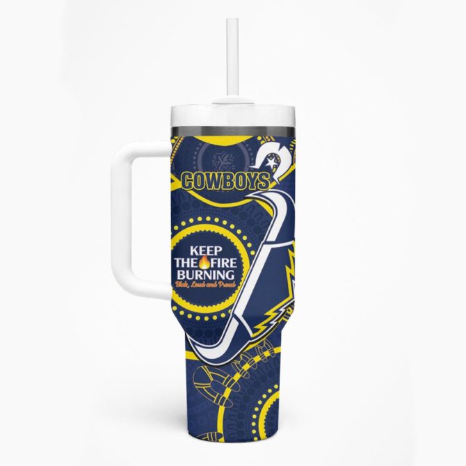 Cowboys Naidoc Week Nrl Custom Stanley Quencher 40Oz Stainless Steel Tumbler - Image 2