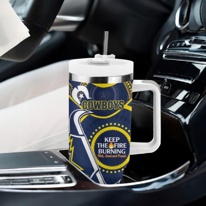 Cowboys Naidoc Week Nrl Custom Stanley Quencher 40Oz Stainless Steel Tumbler - Image 9