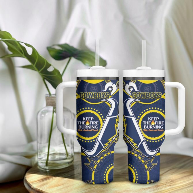Cowboys Naidoc Week Nrl Custom Stanley Quencher 40Oz Stainless Steel Tumbler - Image 10