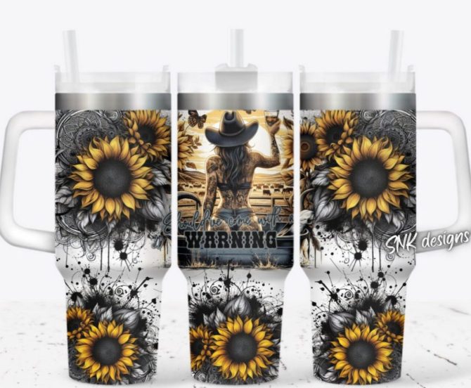 Cowgirl Tattoo Custom Stanley Quencher 40Oz Stainless Steel Tumbler With Handle