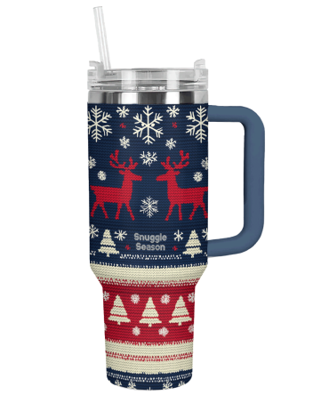 Cozy Christmas Knit Custom Stanley Quencher 40Oz Stainless Steel Tumbler With Handle