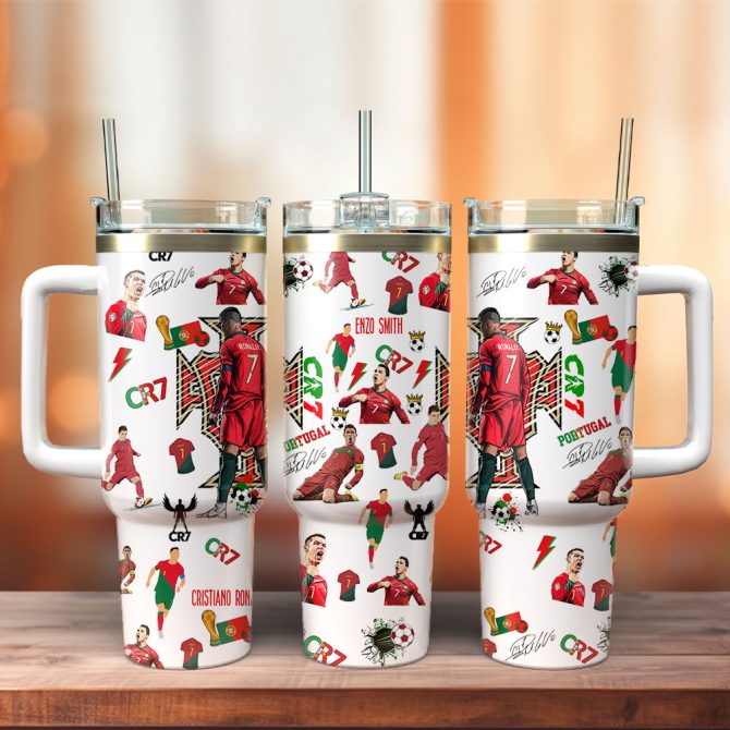 Cristiano Ronaldo Cr7 Sports Custom Stanley Quencher 40Oz Stainless Steel Tumbler With Handle