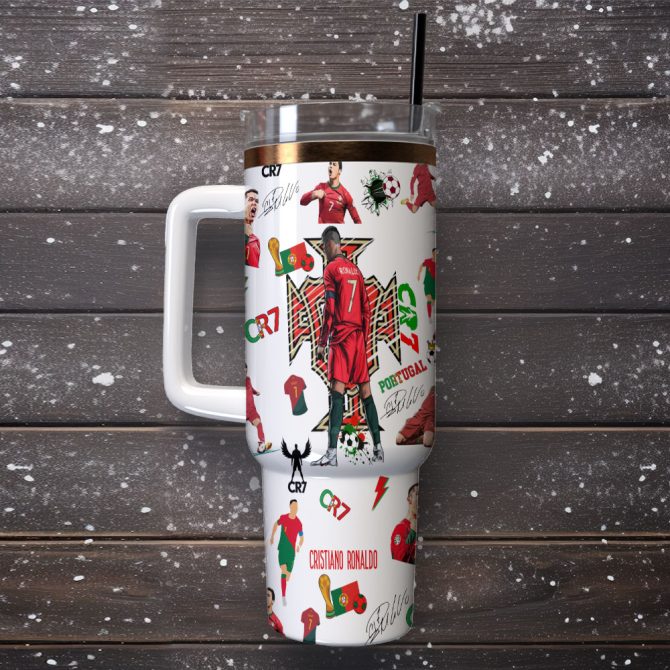 Cristiano Ronaldo Cr7 Sports Custom Stanley Quencher 40Oz Stainless Steel Tumbler With Handle - Image 2