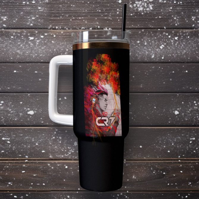 Cristiano Ronaldo Cr7 Sports Custom Stanley Quencher 40Oz Stainless Steel Tumbler With Handle - Image 2