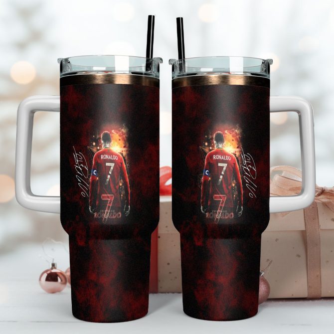 Cristiano Ronaldo Cr7 Sports Custom Stanley Quencher 40Oz Stainless Steel Tumbler With Handle - Image 4