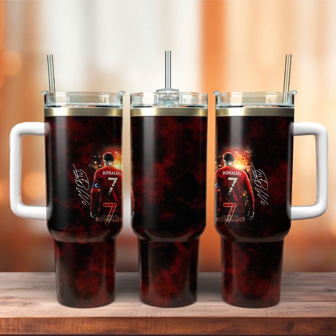 Cristiano Ronaldo Cr7 Sports Custom Stanley Quencher 40Oz Stainless Steel Tumbler With Handle