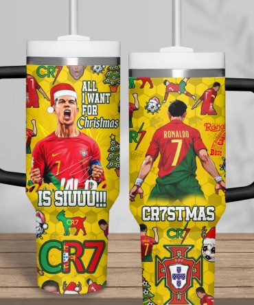 Cristiano Ronaldo Sports Custom Stanley Quencher 40Oz Stainless Steel Tumbler With Handle