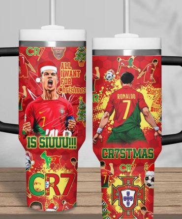 Cristiano Ronaldo Sports Custom Stanley Quencher 40Oz Stainless Steel Tumbler With Handle
