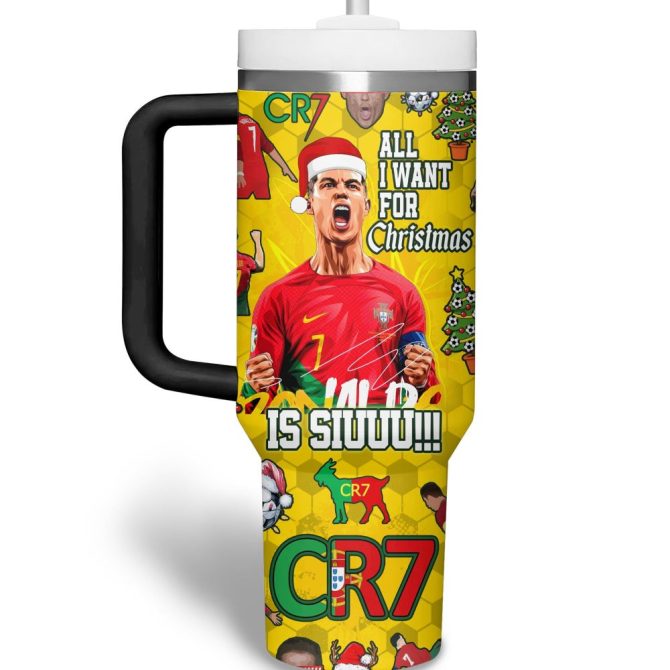 Cristiano Ronaldo Sports Custom Stanley Quencher 40Oz Stainless Steel Tumbler With Handle - Image 3