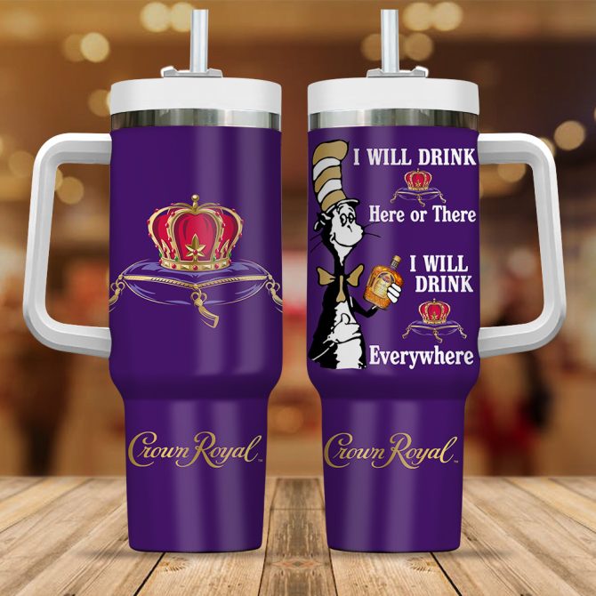 Crown Royal Drinks Custom Stanley Quencher 40Oz Stainless Steel Tumbler