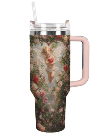 Cupid #8217;S Garden Love Custom Stanley Quencher 40Oz Stainless Steel Tumbler With Handle
