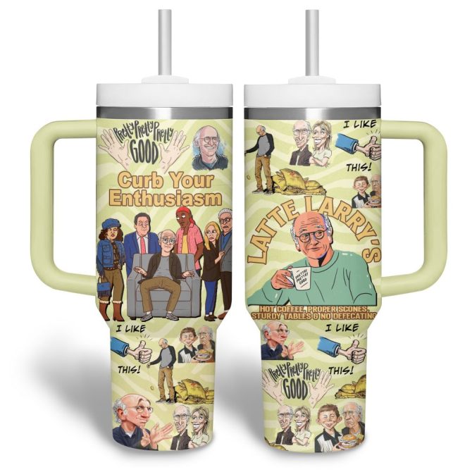 Curb Your Enthusiasm Tv Series Custom Stanley Quencher 40Oz Stainless Steel Tumbler - Image 2
