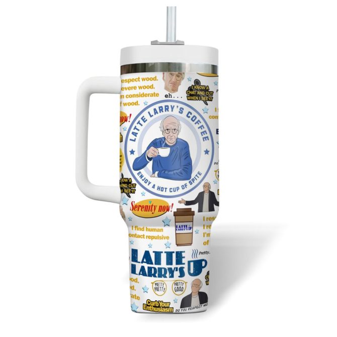 Curb Your Enthusiasm Tv Series Custom Stanley Quencher 40Oz Stainless Steel Tumbler - Image 3