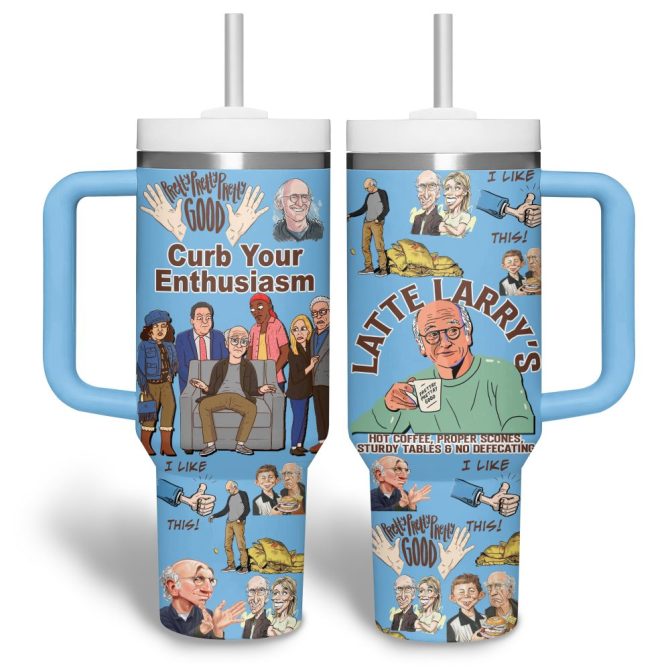 Curb Your Enthusiasm Tv Series Custom Stanley Quencher 40Oz Stainless Steel Tumbler - Image 4