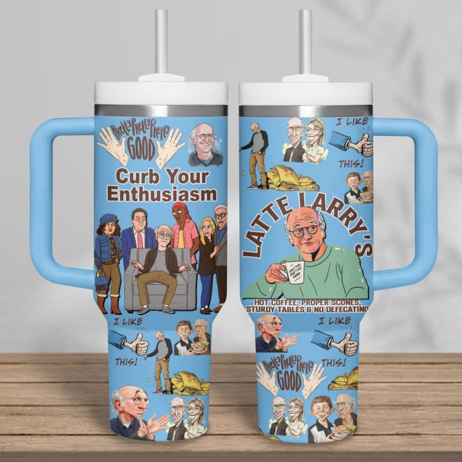 Curb Your Enthusiasm Tv Series Custom Stanley Quencher 40Oz Stainless Steel Tumbler - Image 3